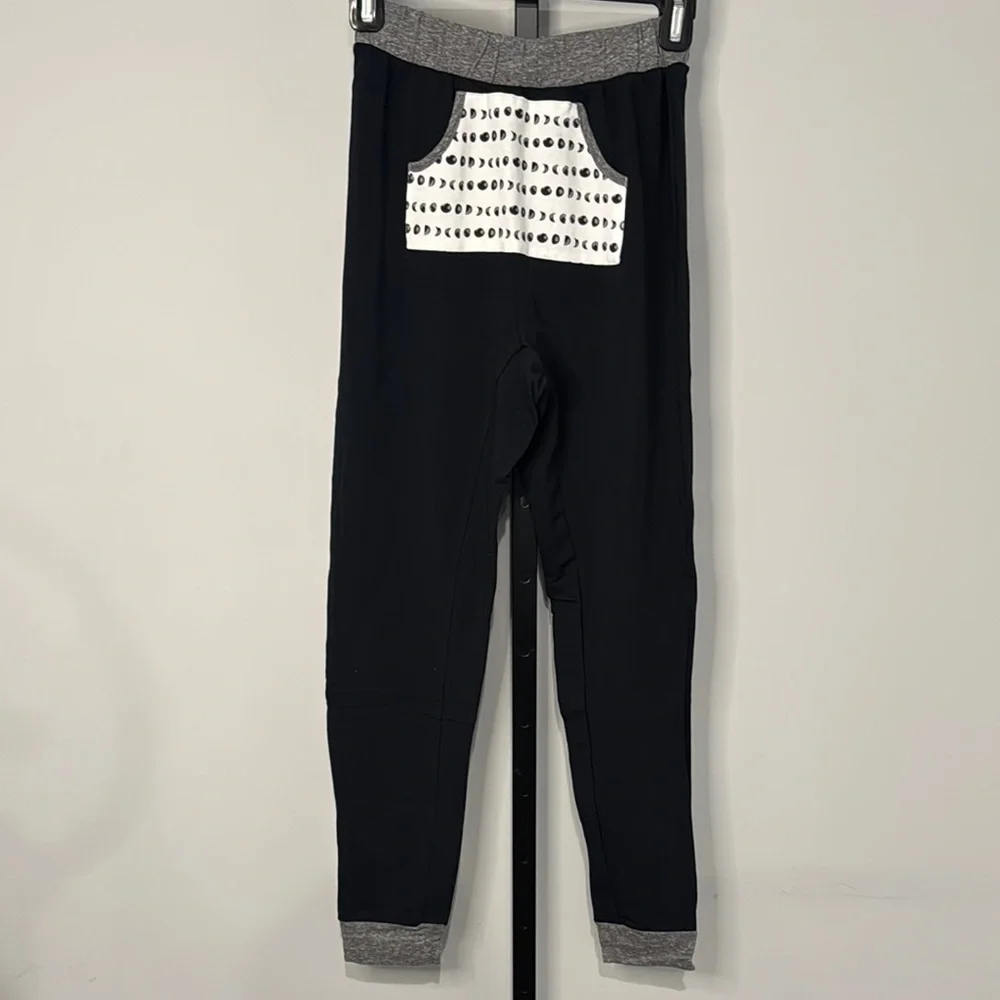 Miki Miette Nordstrom Kids Black Gray Pants Moons Size 12 New NWT
